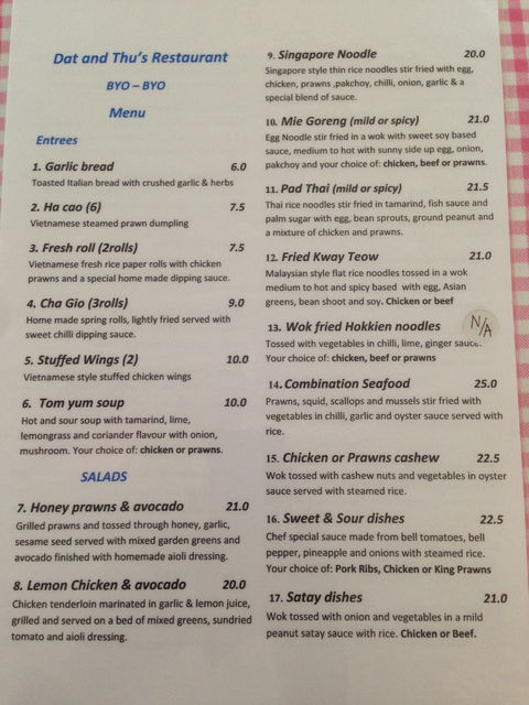 Dat N Thu's Restaurant - Australian Directory 5