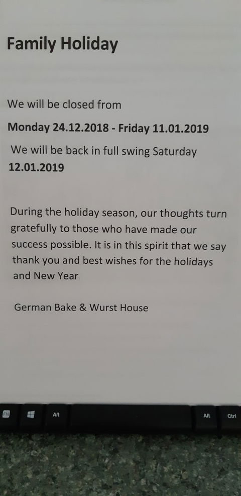 German Bake & Wurst House - Australian Directory 1