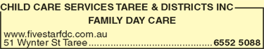 Child Care Services Taree & Districts Inc - Australian Directory 2